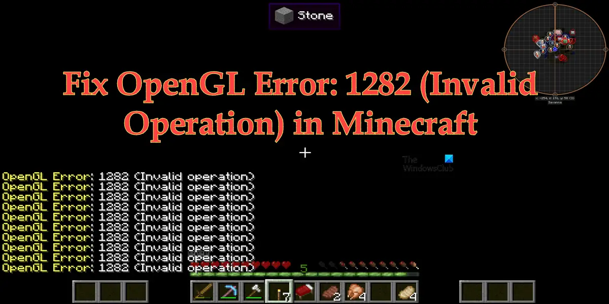 Ошибка OpenGL: 1282 (недопустимая операция) в Minecraft