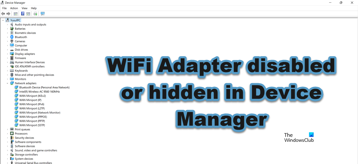 network adapter hidden in device manager