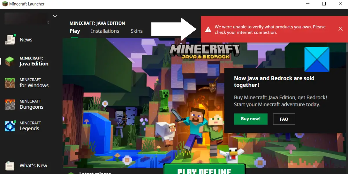 I bought Minecraft Java, but it continues to say I have to buy