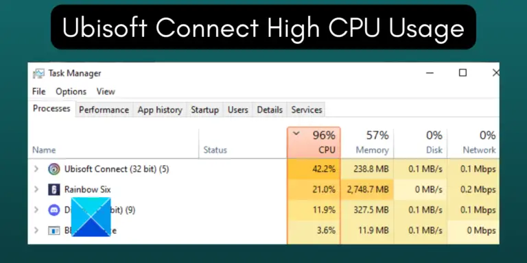 Fix Ubisoft Connect High CPU Usage the right way