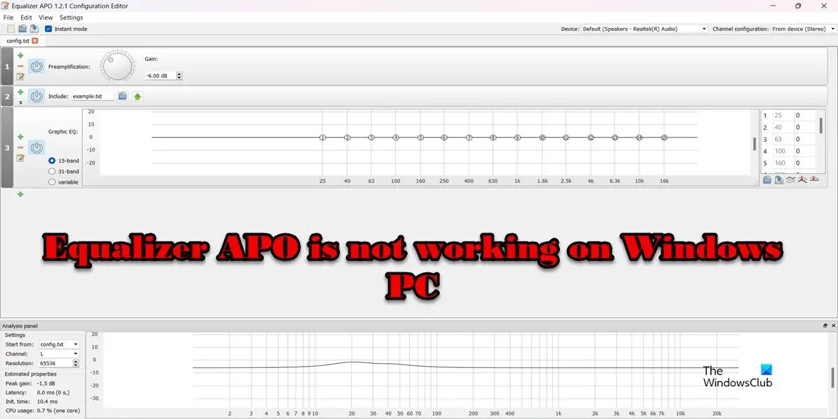 Equalizer APO is not on Windows PC