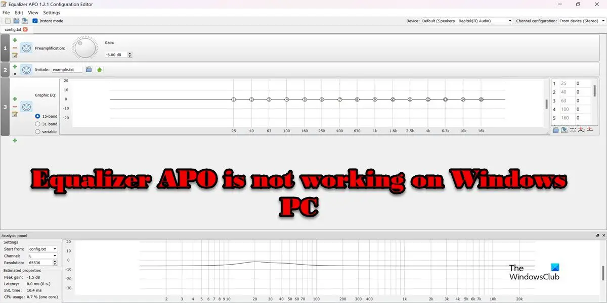 Эквалайзер APO не работает на ПК с Windows