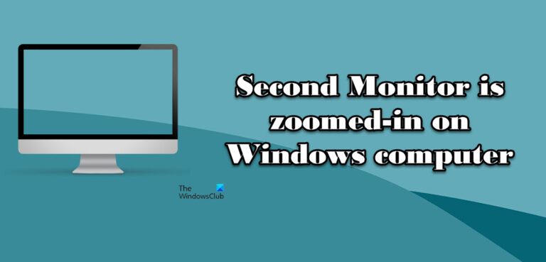 second monitor is zoomed in windows 10