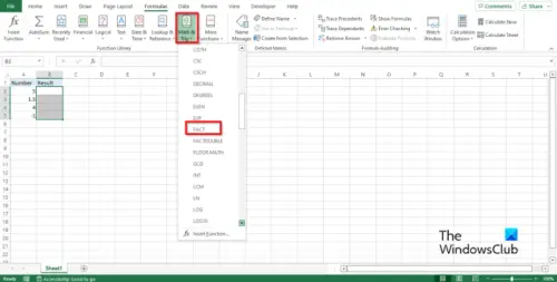 How to use the FACT or FACTDOUBLE function in Excel