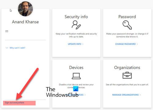 microsoft office 365 log out of all devices