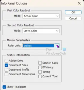 change photoshop ruler tool to inches