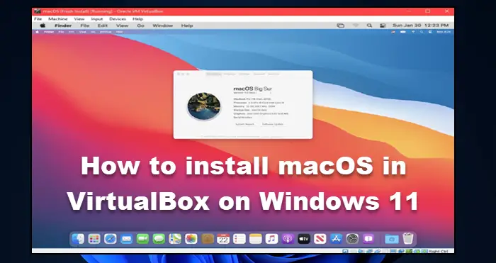установить macOS в VirtualBox на Windows 11