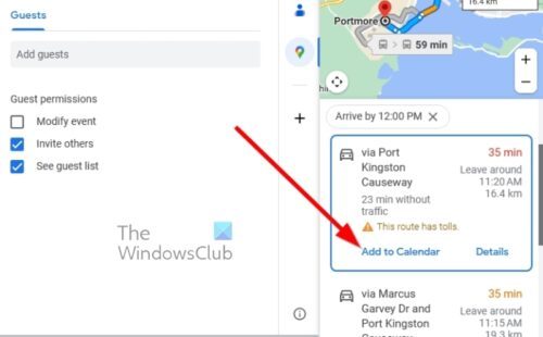 How to add travel times to a Google Calendar event