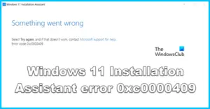 Windows 11 Installation Assistant Error 0xc0000409