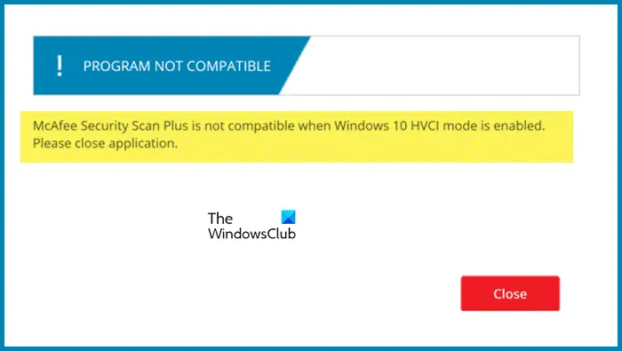 McAfee Security Plus is HVCI mode