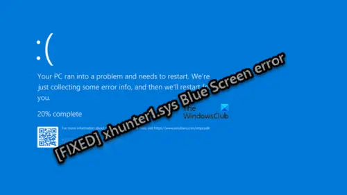 Fix Xhunter1.sys Blue Screen error on Windows 11/10