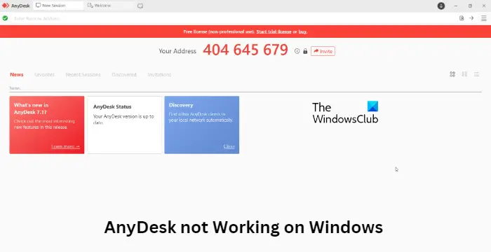 AnyDesk не работает и продолжает отключаться в Windows 11/10