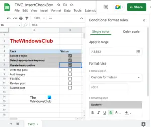 How To Add A Checkbox In Google Sheets?