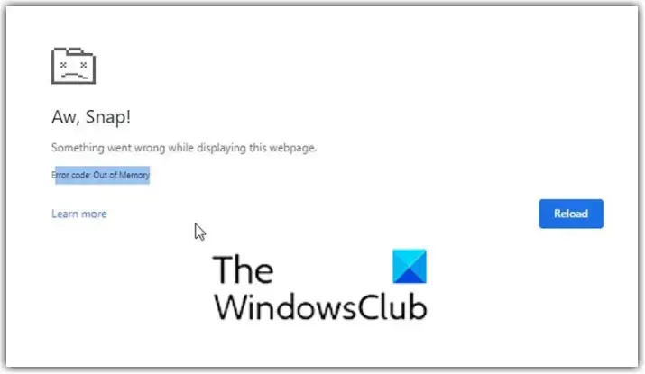 Error code Out of Memory in Chrome, Edge, Brave