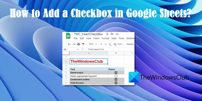  How To Add A Checkbox In Google Sheets TrendRadars