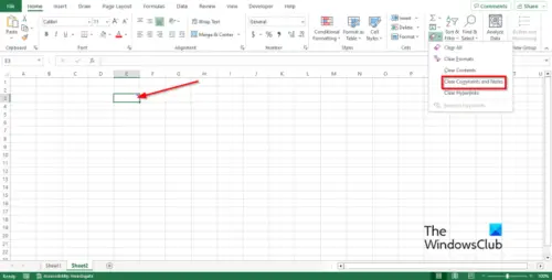 How to use the Clear feature in Excel