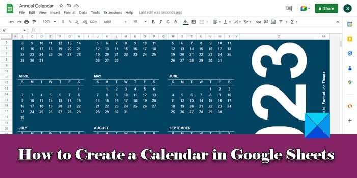 How To Create A Calendar In Google Sheets