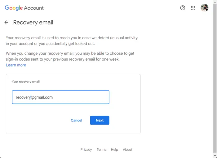 How To Add A Recovery Email Address To Gmail