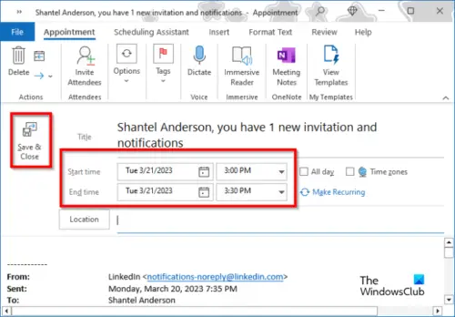 how-to-turn-email-into-appointment-in-outlook