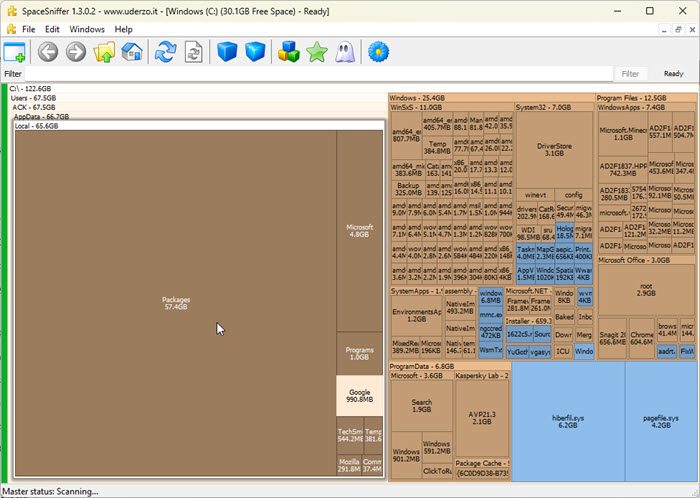 AppData Packages folder huge in Windows 11/10