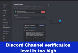 Discord Channel verification level is too high [Fix]