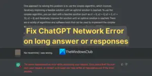 Fix ChatGPT Network Error On Long Responses Or Answer