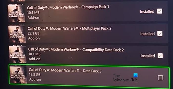 PS4 MW2 Multiplayer / Campaign Add Ons Won't Show After Install