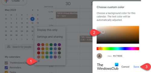 How to change the color of Events in Google Calendar