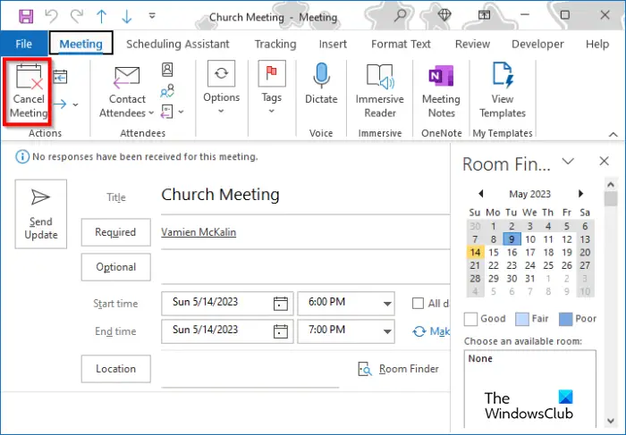 How To Cancel A Meeting Or Restore Cancelled Meeting In Outlook