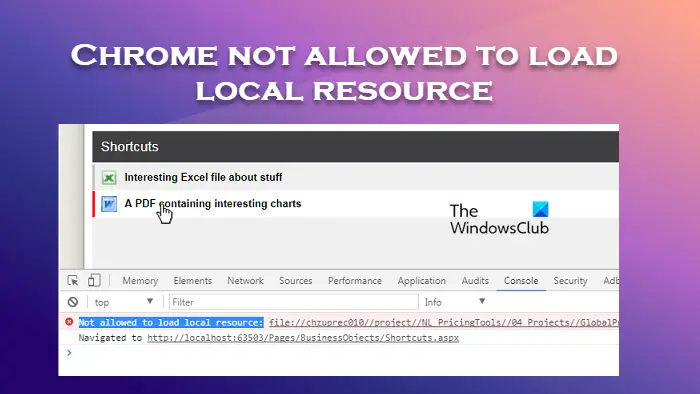 Chrome not allowed to load local resource