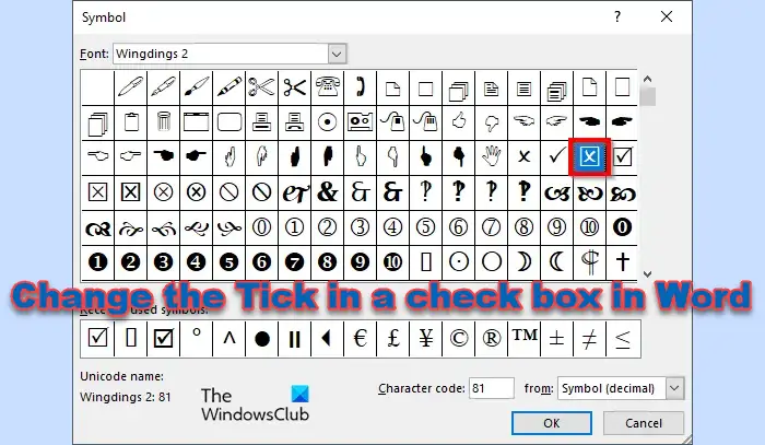 How To Change The Tick In A Check Box In Word