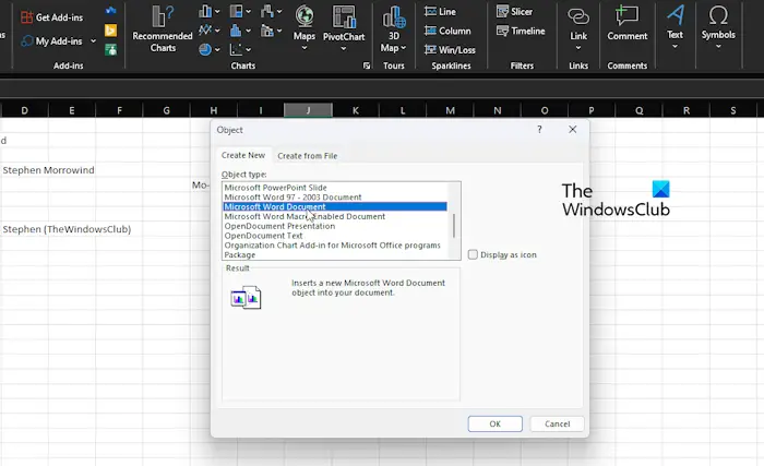 How To Insert A Word Document In Excel