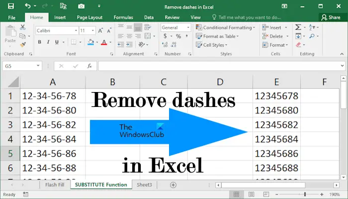 How To Remove Dashes In Excel