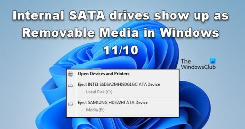 Internal SATA Drives Show Up As Removable Media In Windows