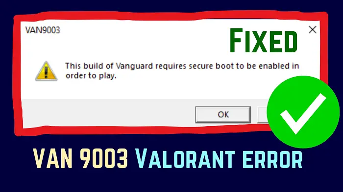 Van 9003 Valorant-Fehler Unter Windows 11
