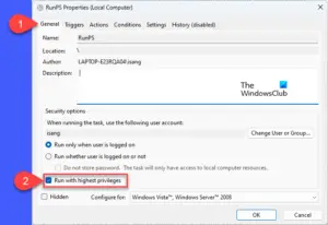 How to run Scheduled Task as Administrator in Windows 11/10