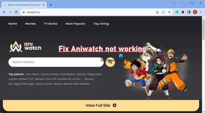 Aniwatch.to Funktioniert Nicht
