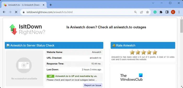 Aniwatch.to Server Status