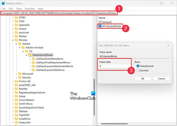 Disable Protected Mode Acrobat Dc Regiistry