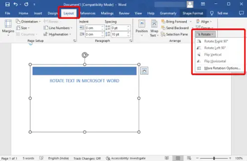 How To Rotate Text In Word