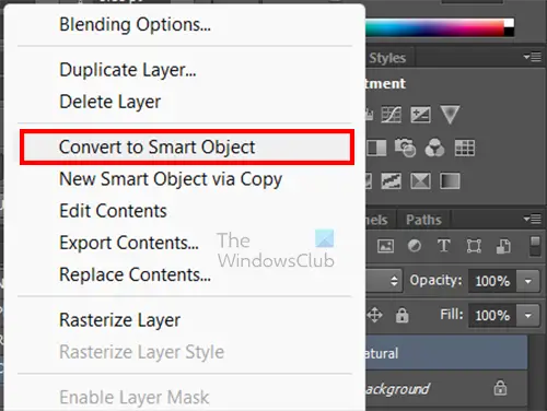 Photoshop plugins - convert to smart object