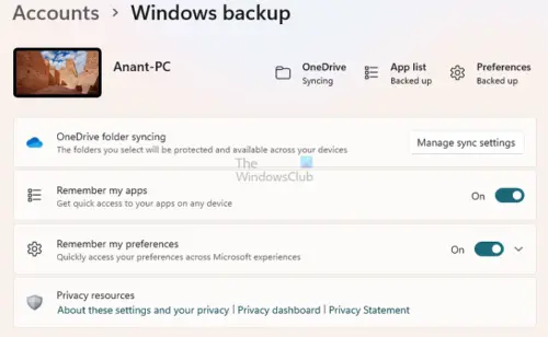 How to use Windows 11 Backup feature