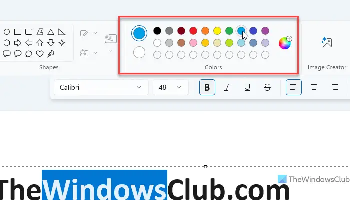 How to add Text and change Color of font in Microsoft Paint in Windows 11/10