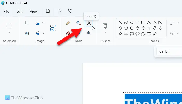 How to add Text and change Color of font in Microsoft Paint in Windows 11/10