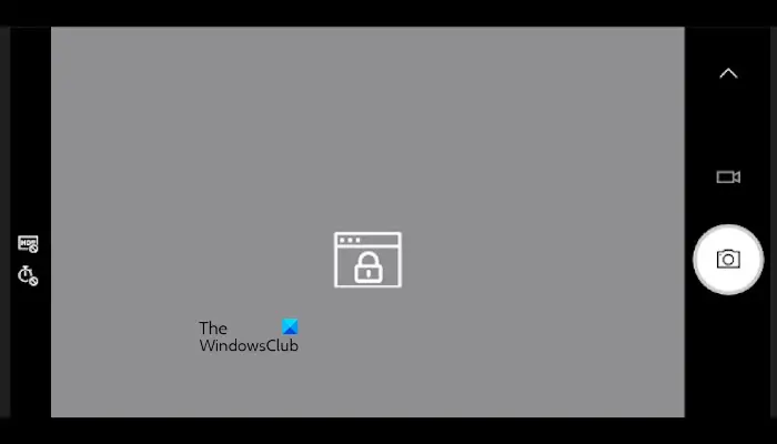 La cámara muestra el icono de bloqueo en Windows