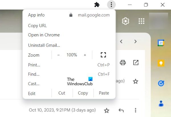Aplicativo Gmail para Chrome