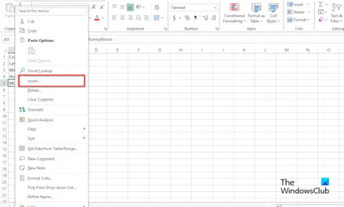 How to Shift Cells Down in Excel