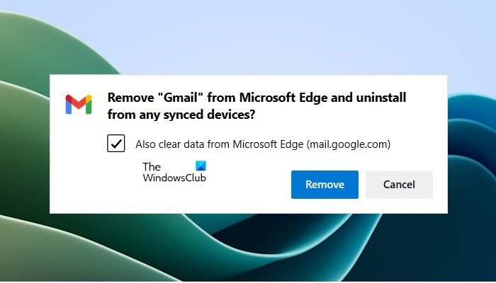 Deinstallieren Sie die Gmail-App für Edge