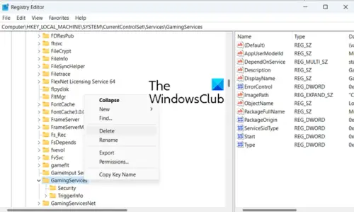 delete gaming services windows 10