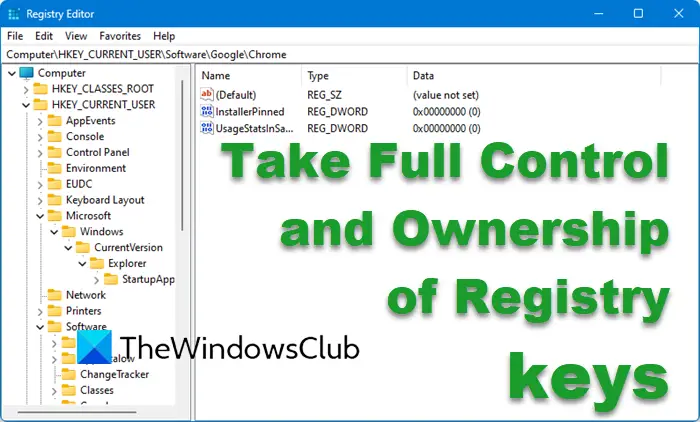 Take Full Control and Ownership of Registry keys
